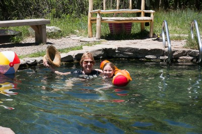 Family enjoying the Main Soaking Pond 2014