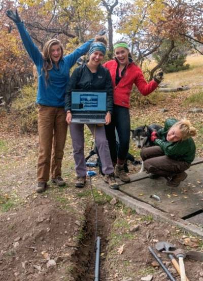 CC Volunteers Burying Data Cable